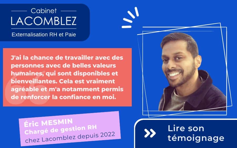 Témoignage de Éric Mesmin, Charge de gestion RH chez Cabinet Lacomblez